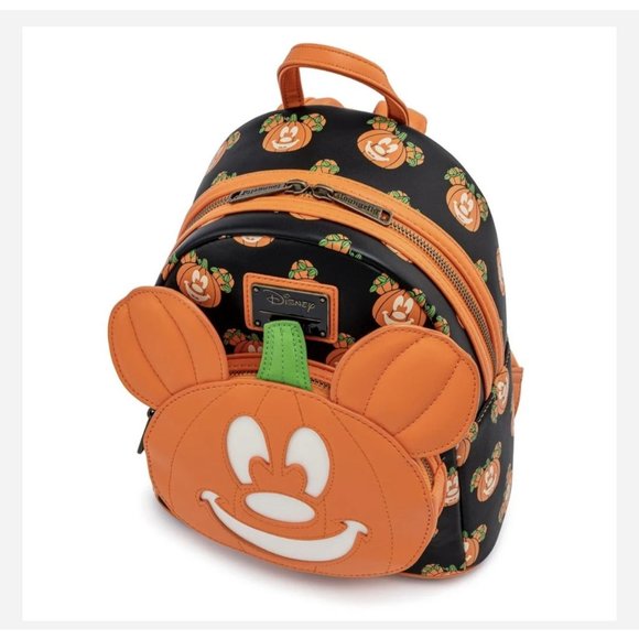 Loungefly Mick-O-Lantern Glow in the Dark mini backpack-In Stock - Picture 1 of 7